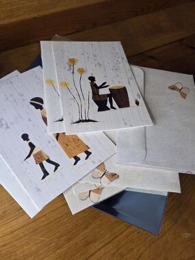 Banana Leaf Fair Trade Rwanda Women Artisan 4pc Bundle Greeting Card Set